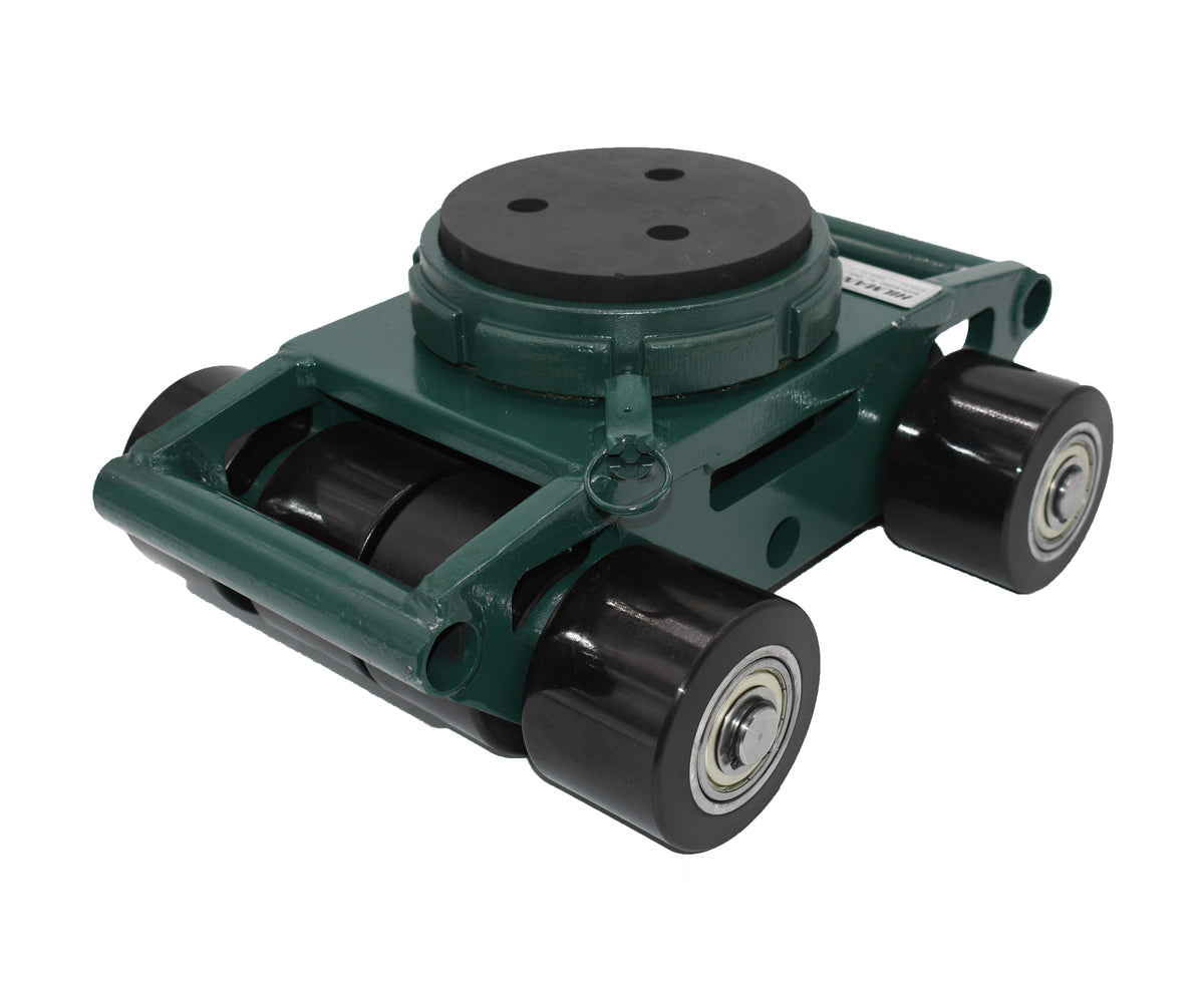 Hilman Heavy Moving Bull Dollies, 12 Ton Swivel Padded Top, Poly Wheels