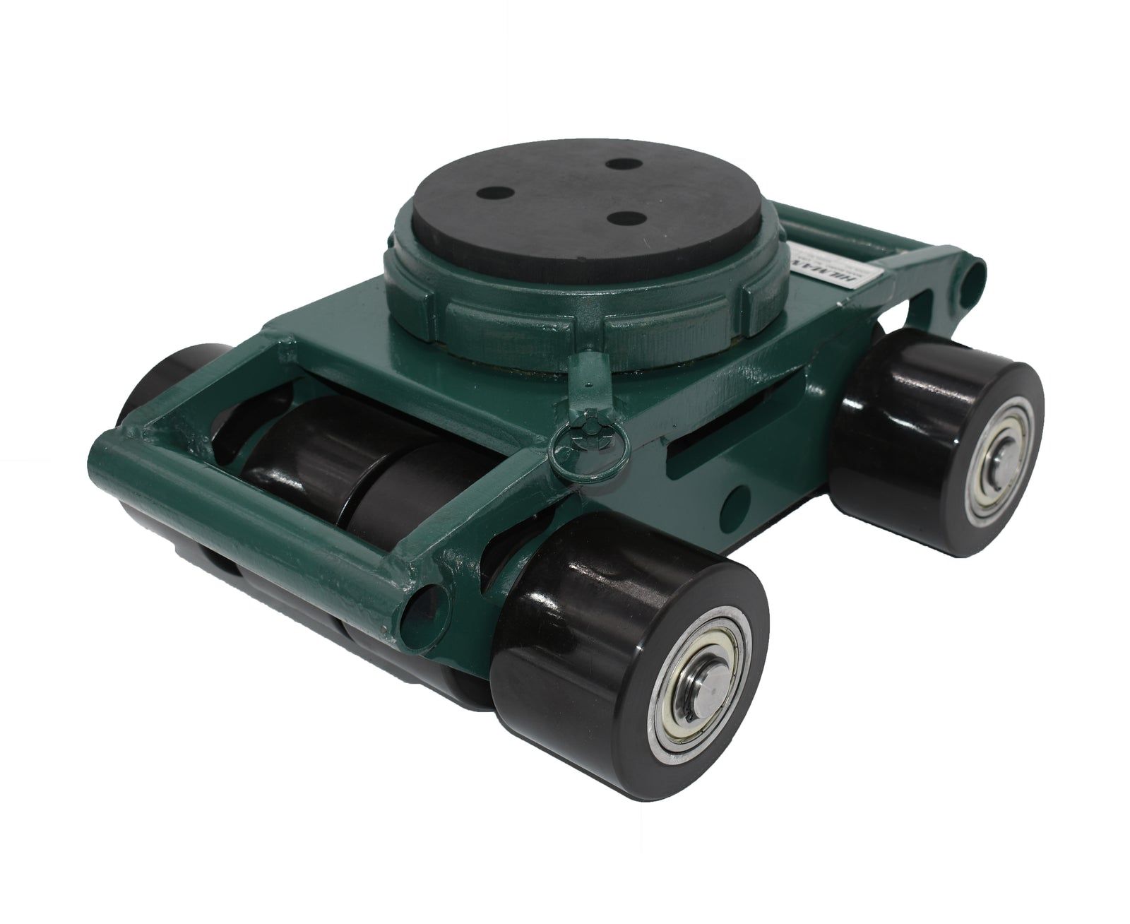 Hilman Heavy Moving Bull Dollies, 12 Ton Swivel Padded Top, Poly Wheels