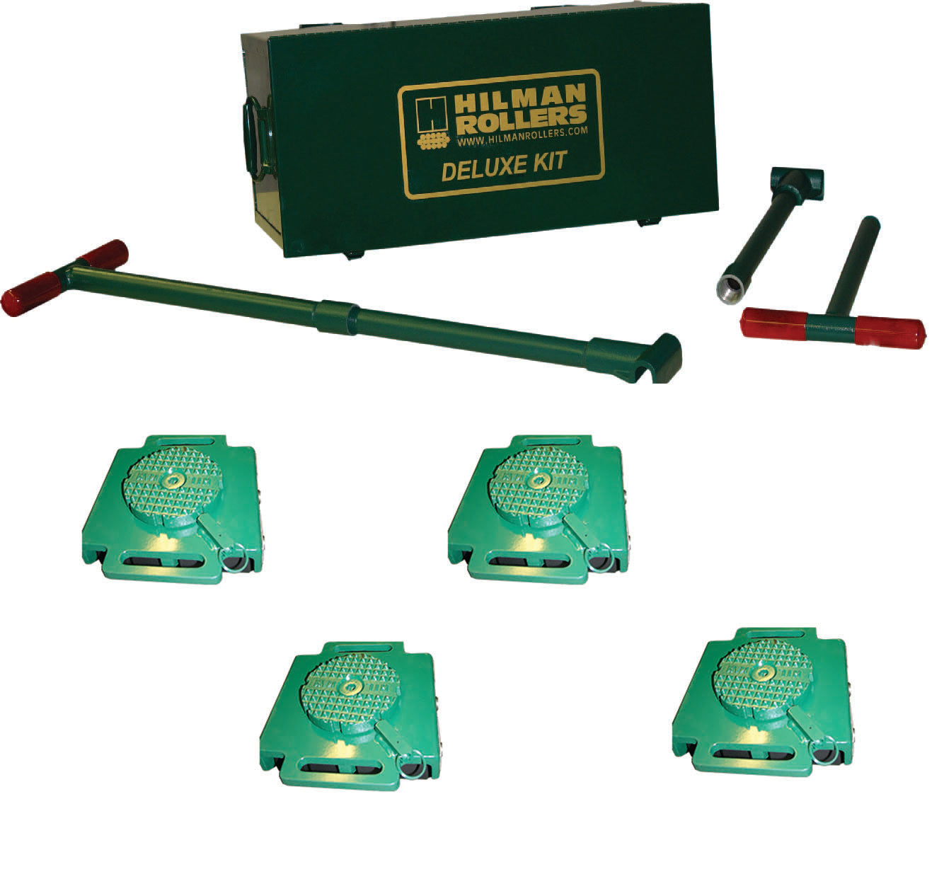 Hilman 24 Ton Swivel Diamond Top Bull Dolly Kit with Nylon Wheels