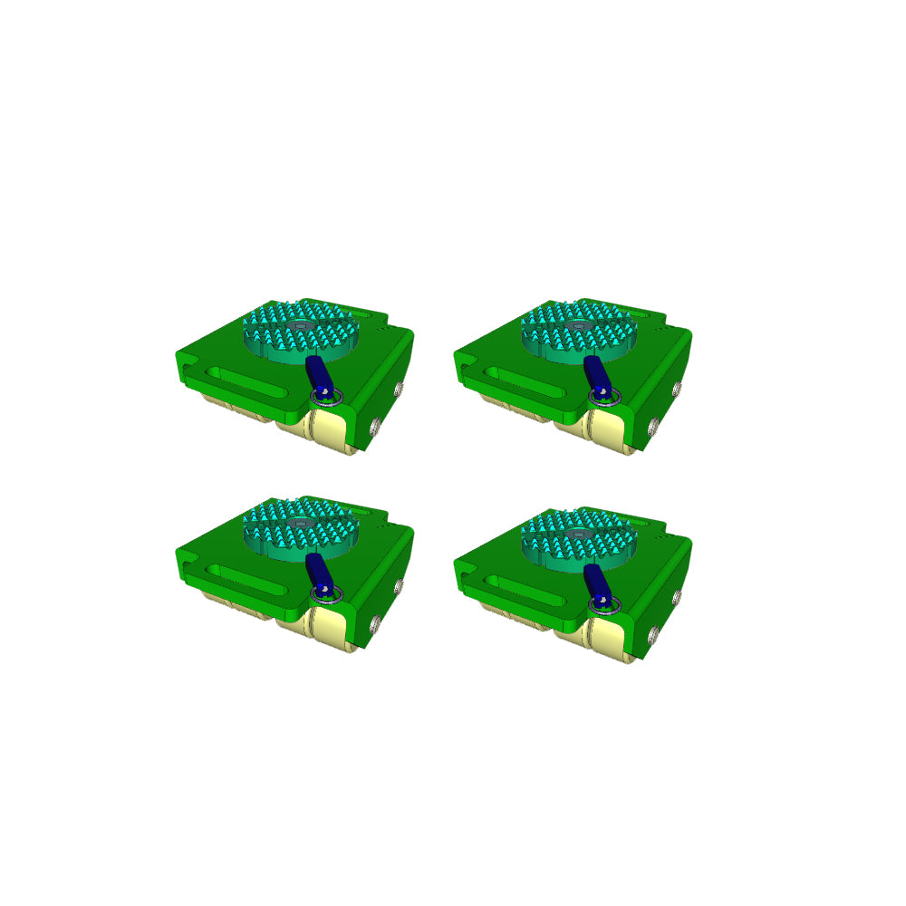 Hilman 24 Ton Swivel Diamond Top Bull Dolly Kit With Poly Wheels