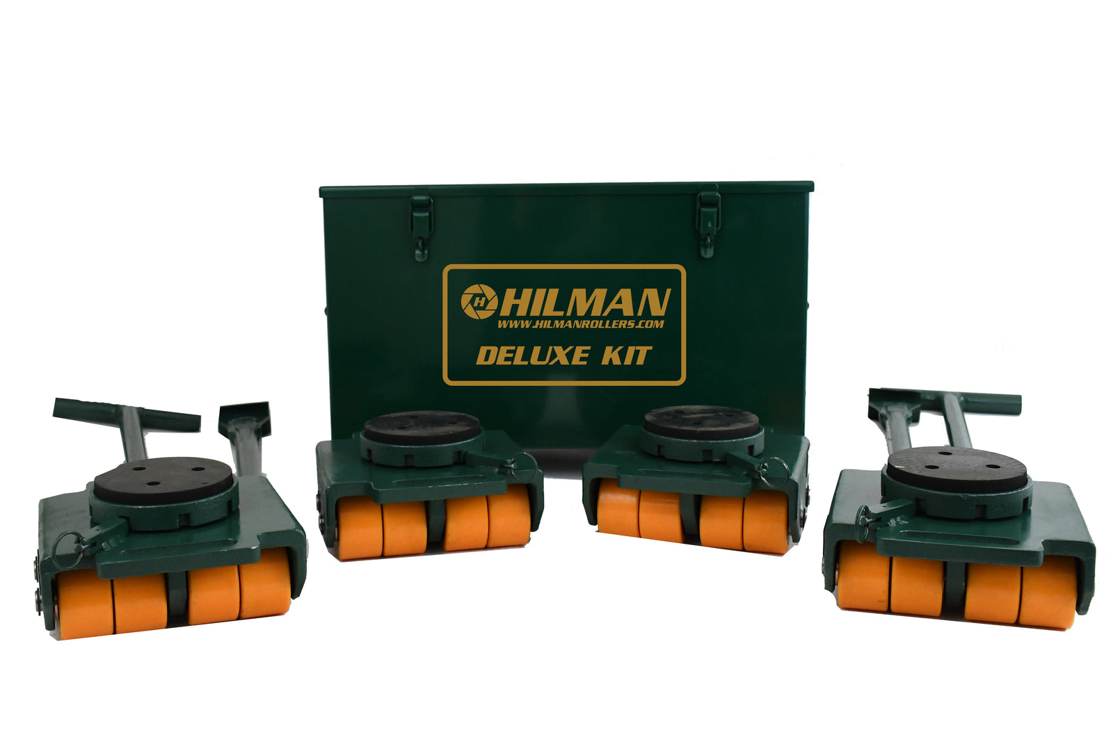 Hilman 24 Metric Tons (52910 lbs) Swivel Padded Top Bull Dolly Kit With Poly Wheels - Quantity Available for Quick Ship: 1