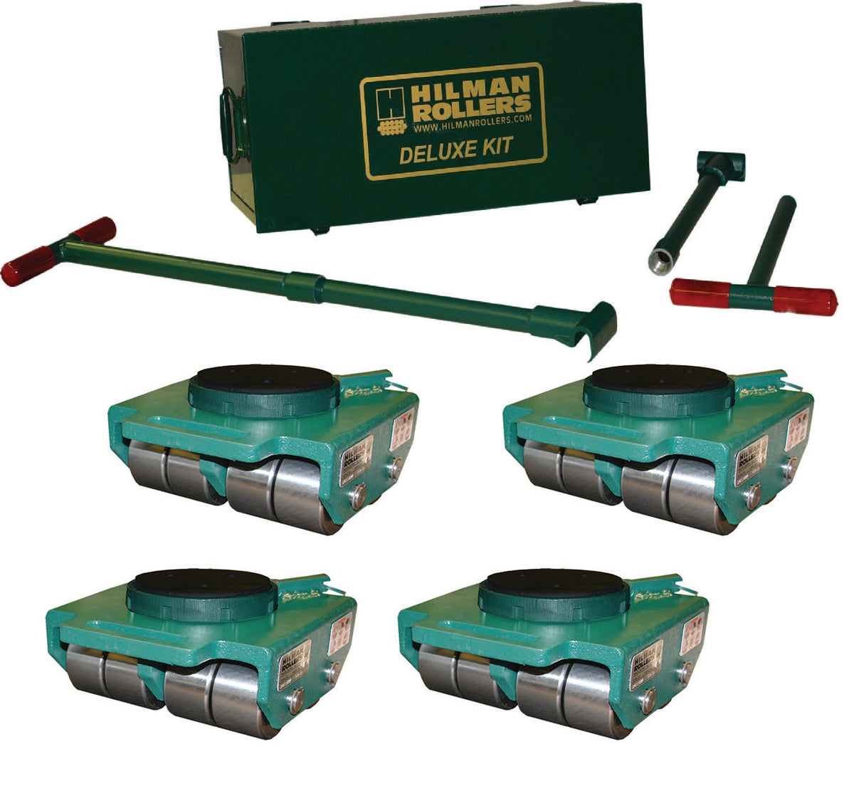 Hilman 24 Ton Swivel Padded Top Bull Dolly Kit with Steel Wheels