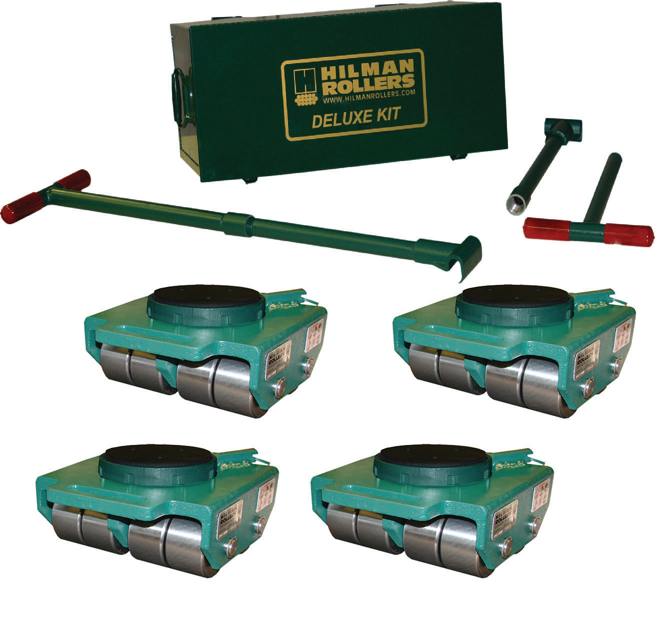 Hilman 24 Ton Swivel Padded Top Bull Dolly Kit with Steel Wheels