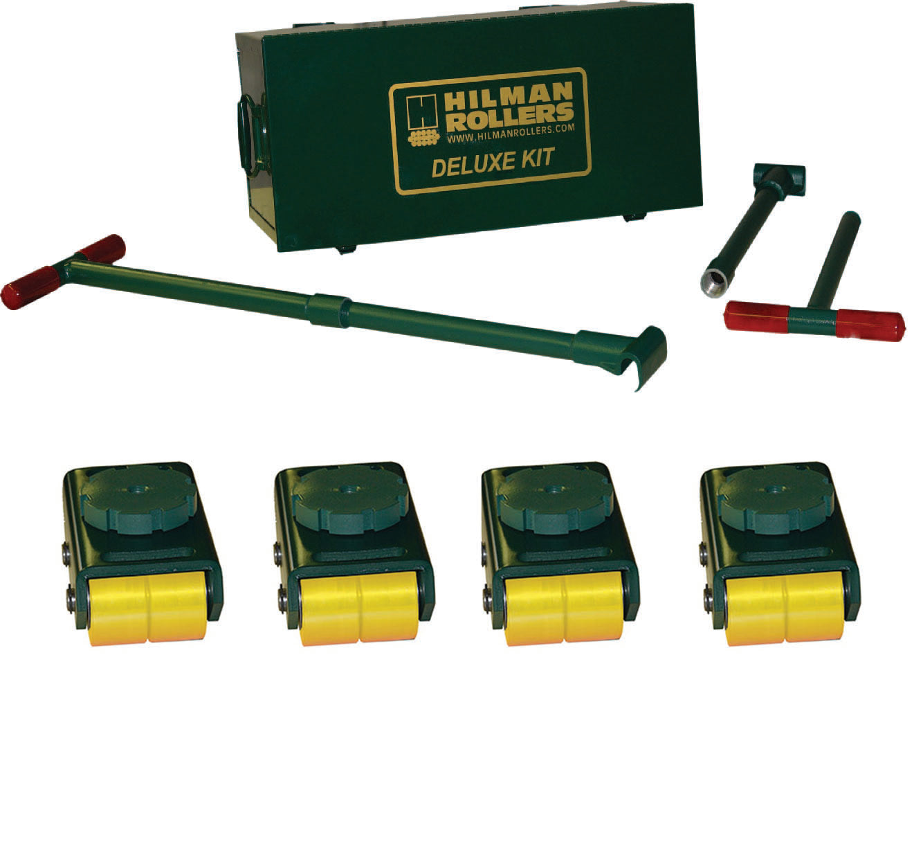 Hilman 12 Ton Swivel Smooth Top Bull Dolly Kit with Poly Wheels