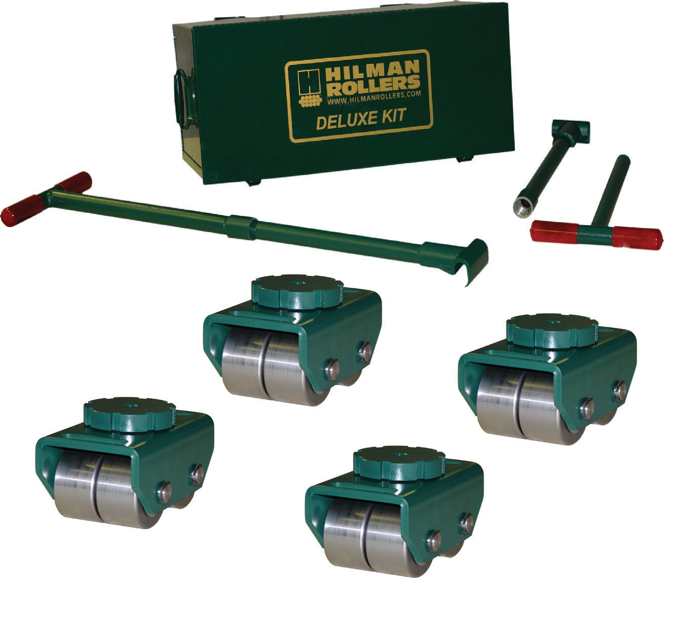 Hilman 12 Ton Swivel Smooth Top Bull Dolly Kit with Steel Wheels