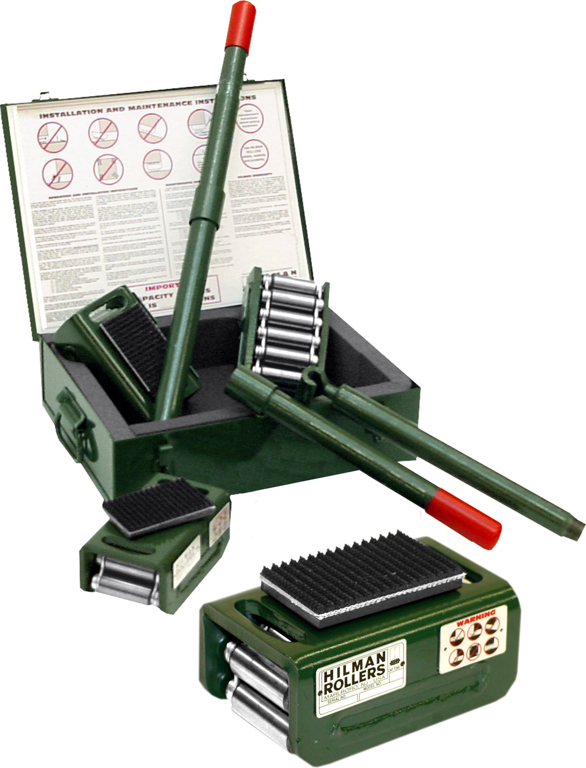 Hilman Rollers Light Duty Kit 8 Metric Tons (17630 lbs), Swivel Padded Top, KRS-8-4S - Quantity Available for Quick Ship: 4