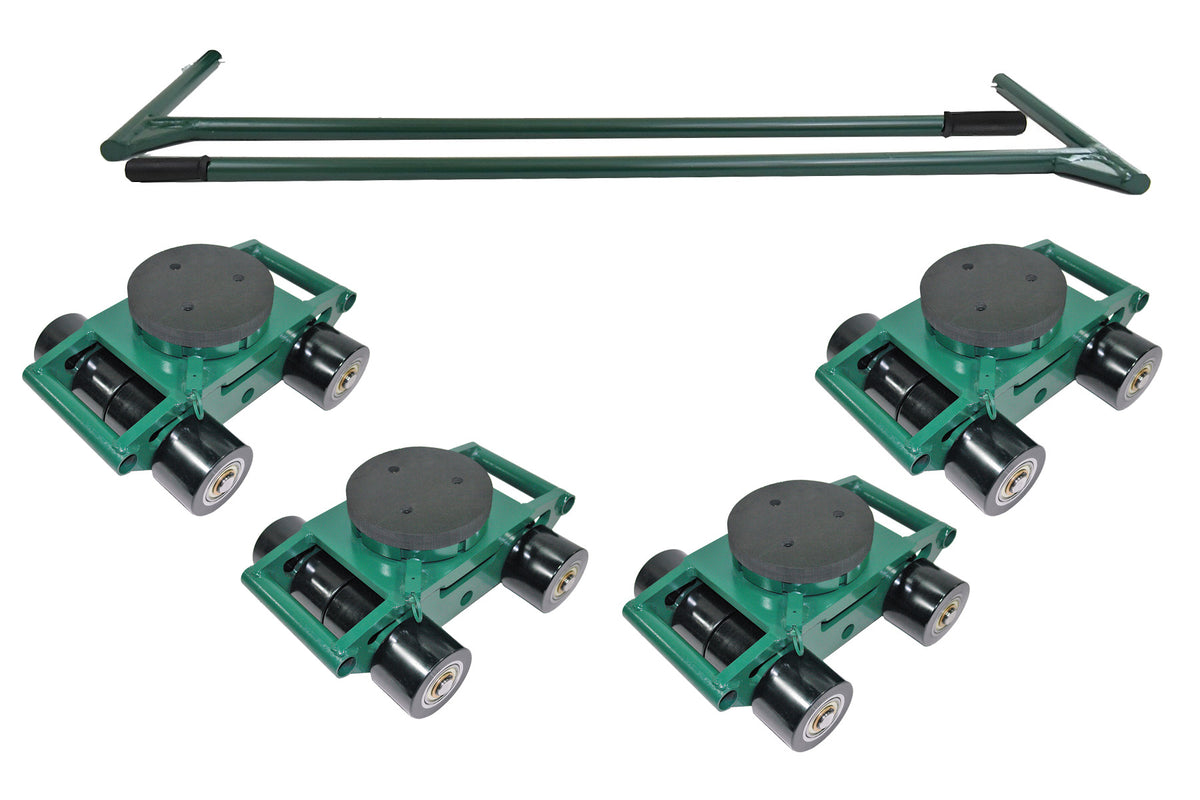 Hilman 48 Metric Tons (105820 lbs) Swivel Padded Top Bull Dolly Set Machinery Moving Dollies - Quantity Available for Quick Ship: 1