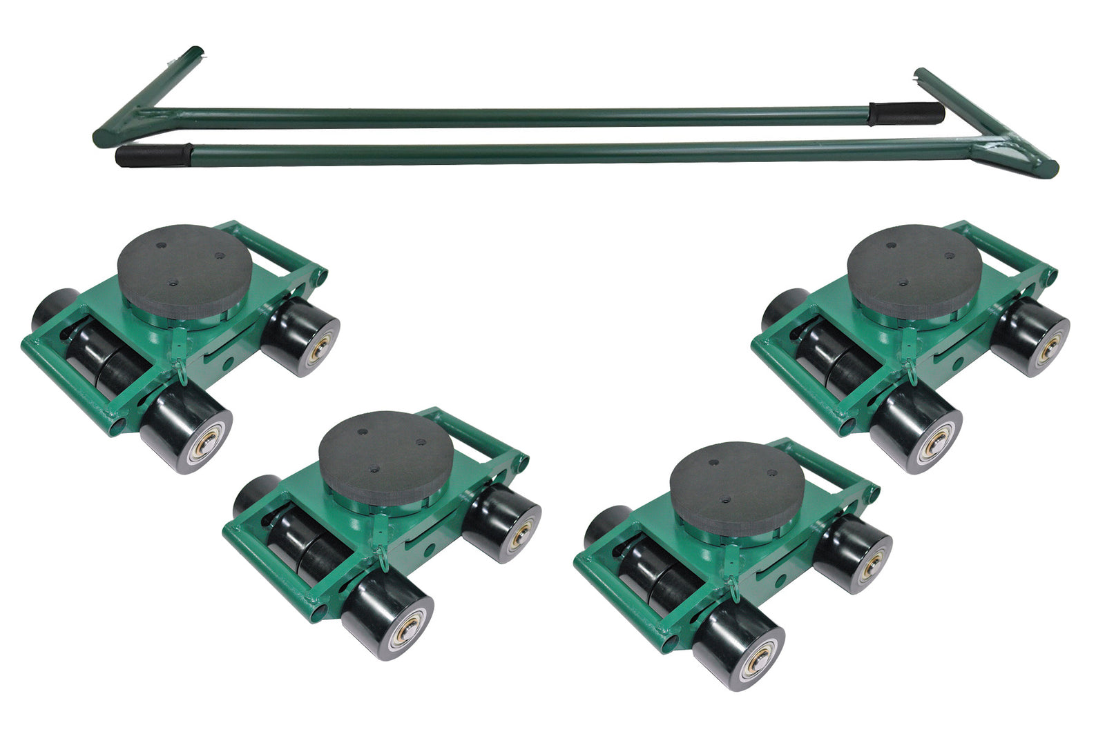 Hilman 48 Metric Tons (105820 lbs) Swivel Padded Top Bull Dolly Set Machinery Moving Dollies - Quantity Available for Quick Ship: 1